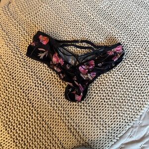 Victoria's Secret Black Floral Panties